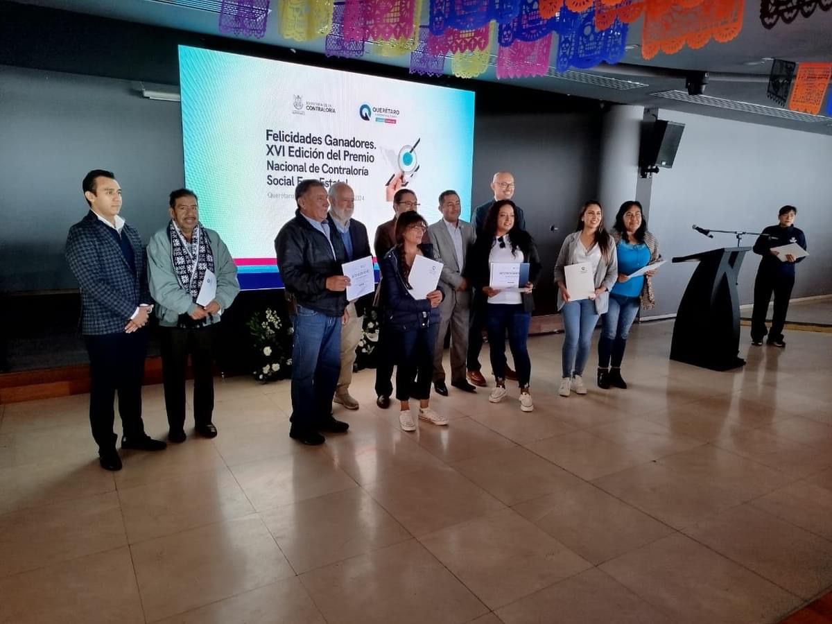 EL COMITÉ DE OBRA DE SAN JOAQUÍN GANA EL 3ER. LUGAR EN LA ETAPA ESTATAL DEL PREMIO NACIONAL DE CONTRALORÍA SOCIAL 2024