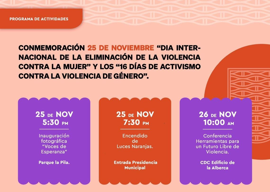 TEQUISQUIAPAN INVITA A PARTICIPAR EN EL PROGRAMA DE CONMEMORACIÓN DEL DÍA INTERNACIONAL PARA LA ELIMINACIÓN DE LA VIOLENCIA CONTRA LAS MUJERES