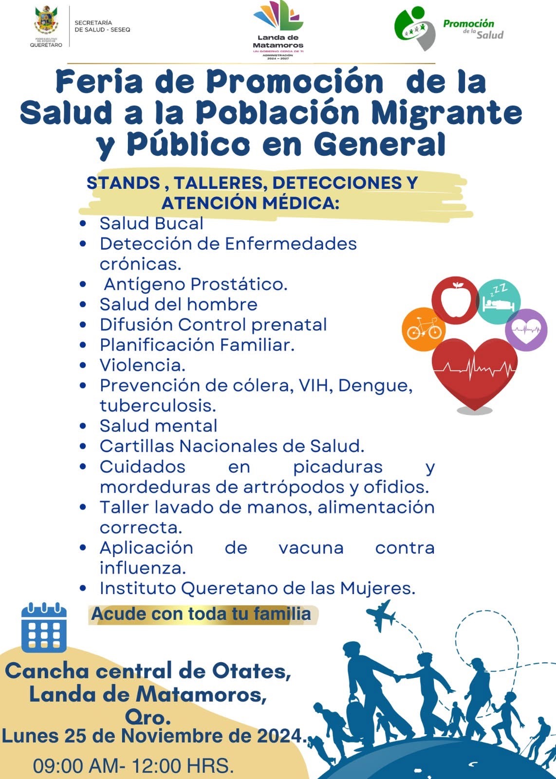 EN LANDA DE MATAMOROS REALIZAN FERIA DE LA SALUD PARA POBLACIÓN MIGRANTE