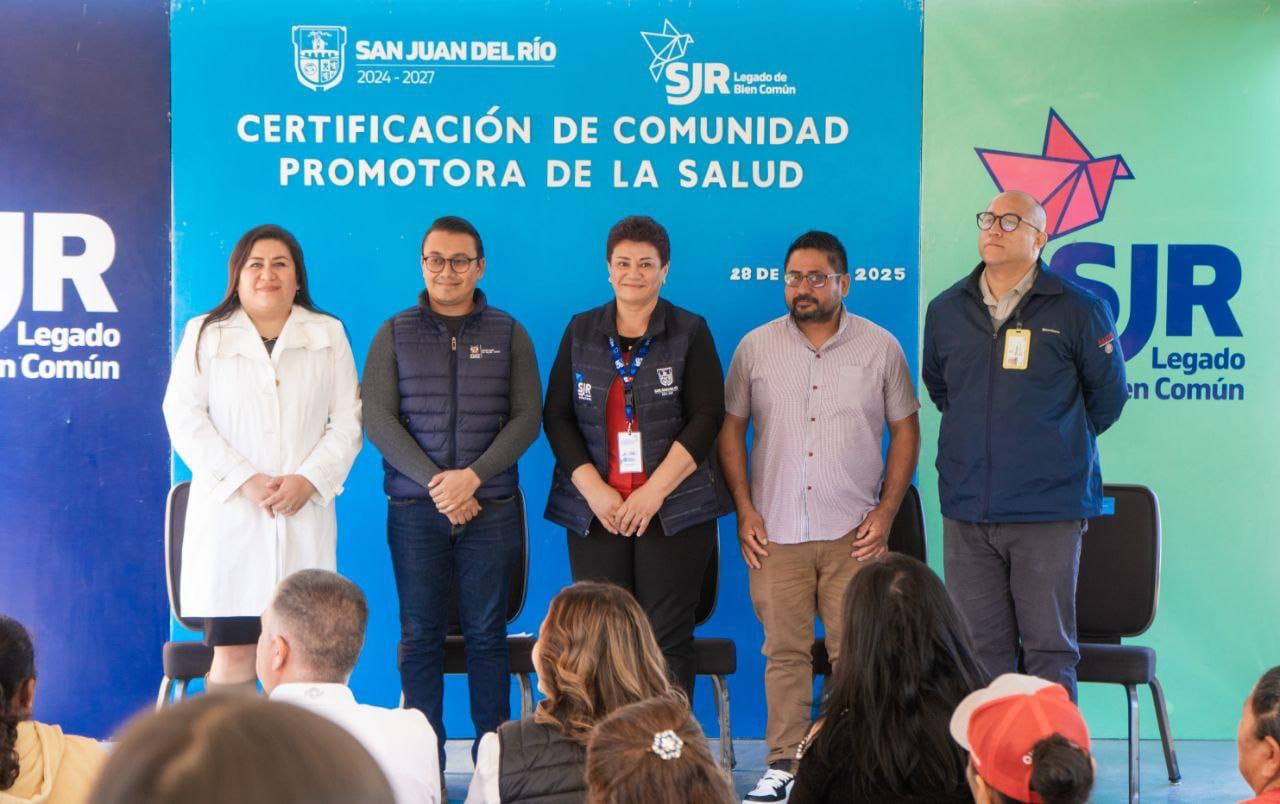 CERTIFICAN A SABINO CHICO COMO COMUNIDAD PROMOTORA DE LA SALUD SAN JUAN DEL RÍO